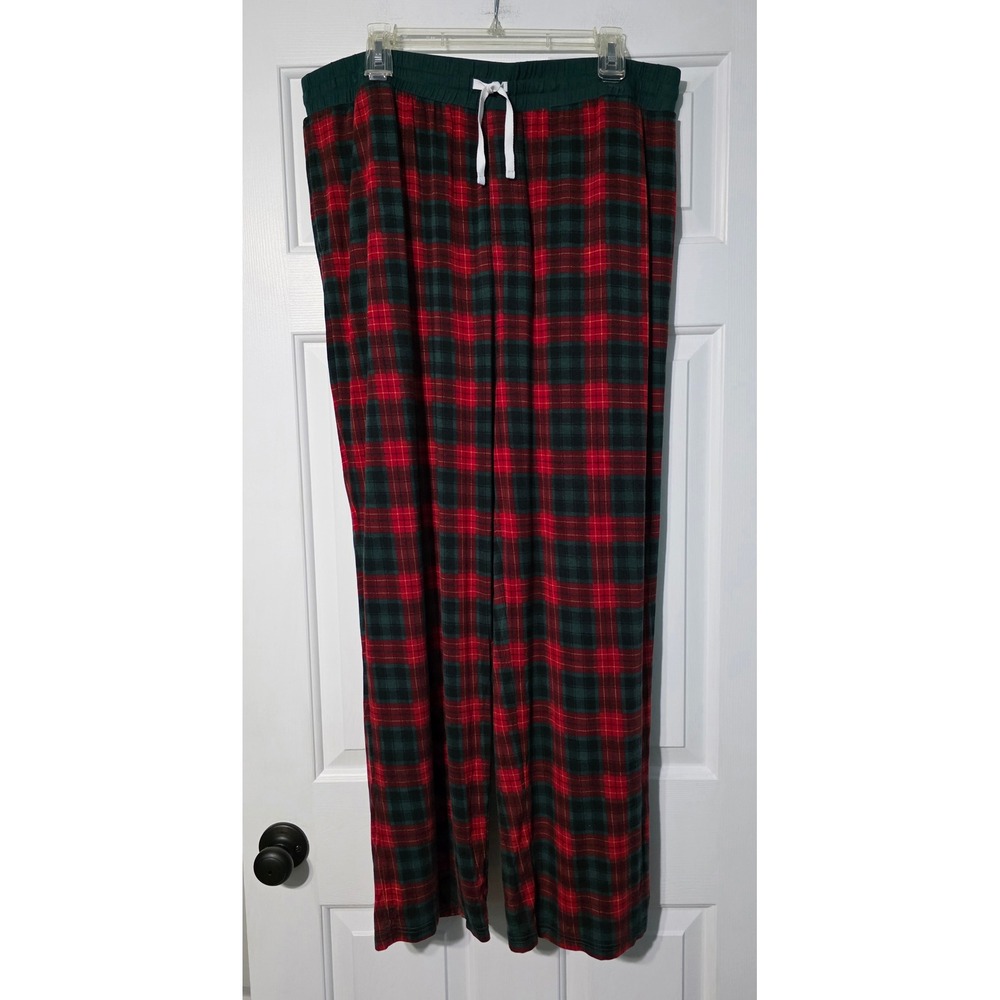 Little Sleepies Mens 3XL Red Green Plaid Bamboo Pajama Pants Holiday